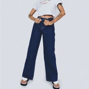 NWT MOTEL EXTRA WIDE JEANS INDIGO BLUE